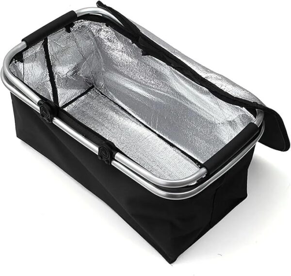 Portable Folding Basket Aluminum Frame Basket Storage Basket Large Capacity : - Image 3