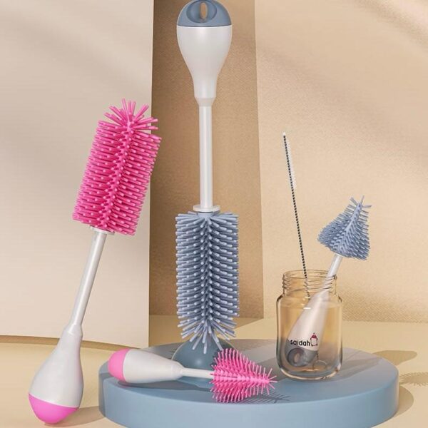 Nipple Brush Long Handle Practical Silicone Bottle Cleaning Tool for Home