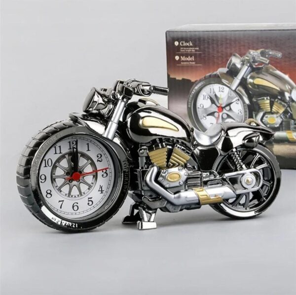 Creative Motorcycle Shape Quartz Alarm Clock Time Keeper Desktop Decor - Image 3