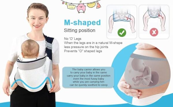 Baby Carrier Sling Wrap for 0 to 36 Months Infants: Comfortable, Hands-Free, Ergonomic | Baby Carrier Ring Sling Wrap (0-36 Months, Pink) - Image 4