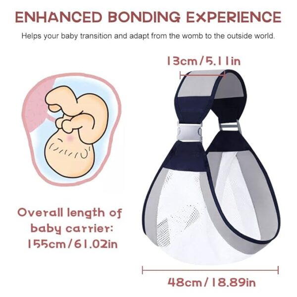 Baby Carrier Sling Wrap for 0 to 36 Months Infants: Comfortable, Hands-Free, Ergonomic | Baby Carrier Ring Sling Wrap (0-36 Months, Pink) - Image 3
