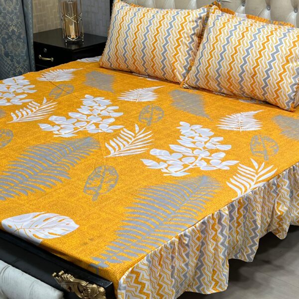 3 pc stitched 2 sided frill bedsheets - Image 10
