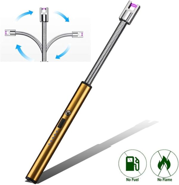 USB Plasma Rechargeable Electric Gas Lighter for Kitchen, Pooja Room, Candles, BBQ, Multi Purpose - 360 Degree Flexible and Windproof . - Image 6