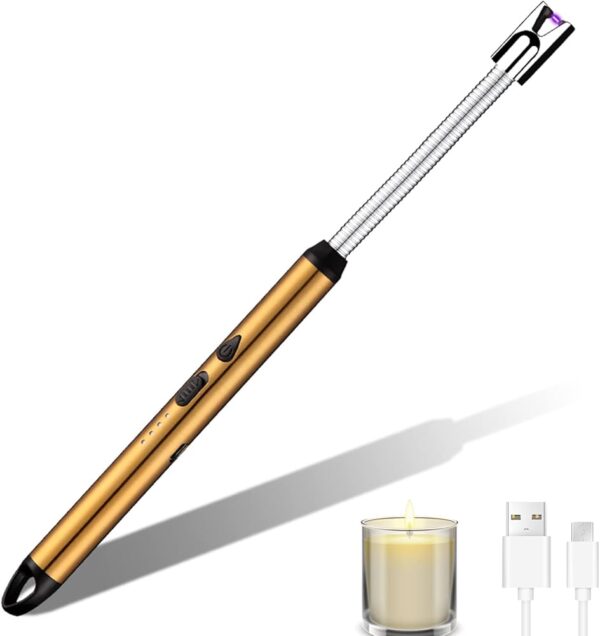 USB Plasma Rechargeable Electric Gas Lighter for Kitchen, Pooja Room, Candles, BBQ, Multi Purpose - 360 Degree Flexible and Windproof . - Image 3