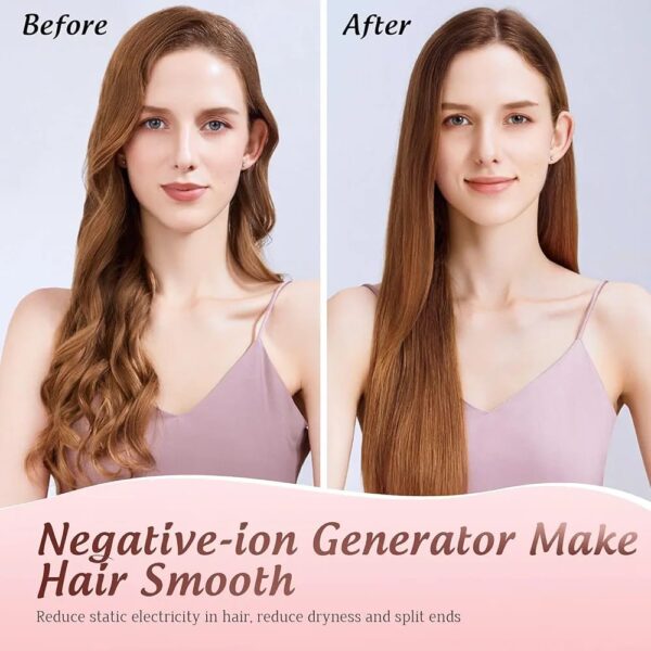 Professional Hair Straightening Brush, 120~230°C Suitable for All Hair Types, Ionic Straightening Brush, Anti-scald Design, Quick and Easy Smoothing. - Image 4