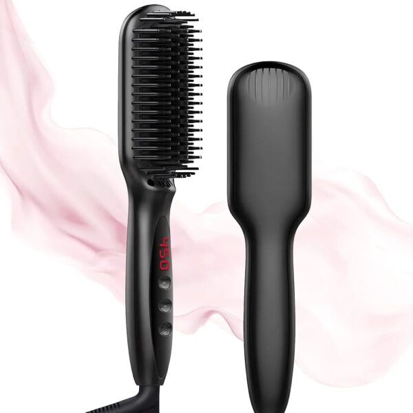 Professional Hair Straightening Brush, 120~230°C Suitable for All Hair Types, Ionic Straightening Brush, Anti-scald Design, Quick and Easy Smoothing. - Image 3