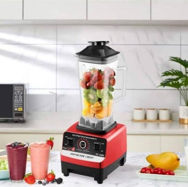 Silver Crest Multi Blender: 4500W, 2.5L jar, 15-speed timer for smoothies, ice crushing, and food processing. - Image 3