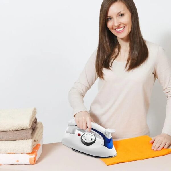 Mini Travel Iron, Portable Handheld Steam Iron for Clothes, Temperature Control, Steam Ironing and Dry Ironing, Fast Heating, Detachable Water Tank, 700W (Blue) - Image 7