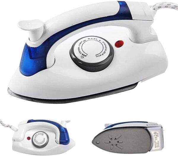 Mini Travel Iron, Portable Handheld Steam Iron for Clothes, Temperature Control, Steam Ironing and Dry Ironing, Fast Heating, Detachable Water Tank, 700W (Blue) - Image 2