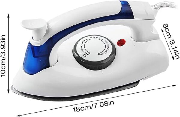Mini Travel Iron, Portable Handheld Steam Iron for Clothes, Temperature Control, Steam Ironing and Dry Ironing, Fast Heating, Detachable Water Tank, 700W (Blue) - Image 3