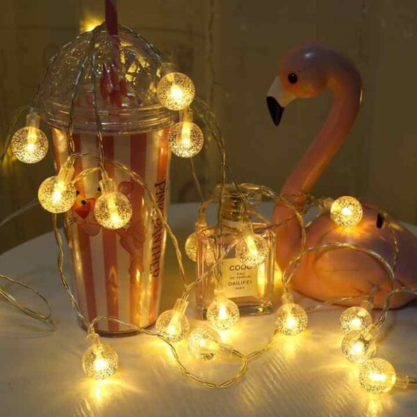 20feet LED Cherry Balls Fairy Lights Battery Operated- LED String Lights for Room Decoration - Decoration Light Night Lamp Patio Home Party Bedroom Wedding LED Fairy Lights String Garland Christmas Waterproof Holiday LED Globe String Lights - Image 2