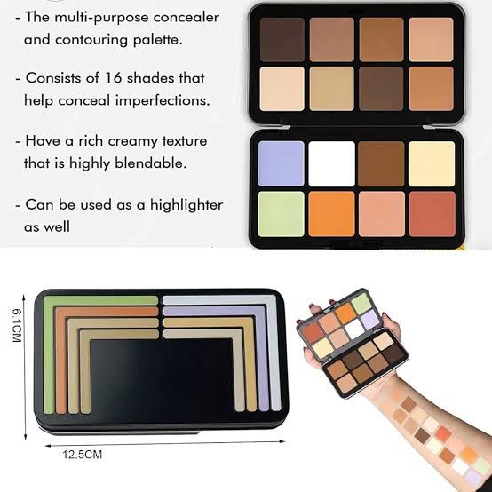 Carla Secret Camouflage HD Palette Daily Life Forever52 16 Color Camouflage Pressed Hd Palette - Light Weight Multi-Purpose Matte Concealer Color Corrector Palette
