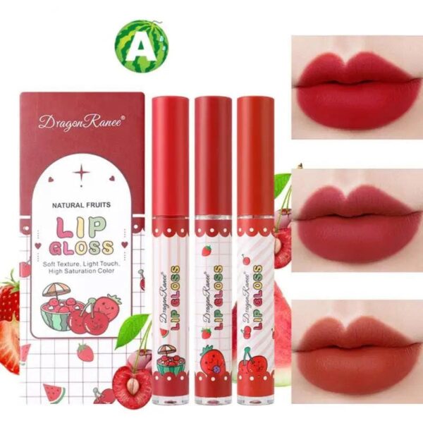 Dragon Ranee 3PCS New Velvet Matte Lip Gloss Waterproof Long Lasting Lip Balm Moisturizing Makeup 1.5g*3 :AVAILABLE IN 4 SETS IN 12 SHADES - Image 5