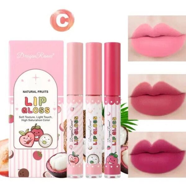 Dragon Ranee 3PCS New Velvet Matte Lip Gloss Waterproof Long Lasting Lip Balm Moisturizing Makeup 1.5g*3 :AVAILABLE IN 4 SETS IN 12 SHADES - Image 6
