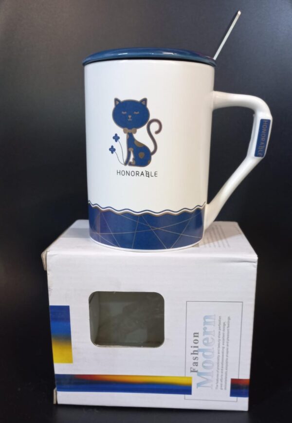 Ceramic mug with Spoon Water Cup Lightweight Elegant Landscape Pattern Water Mug(AVAILABLE IN 15 DESIGNS) - Image 2