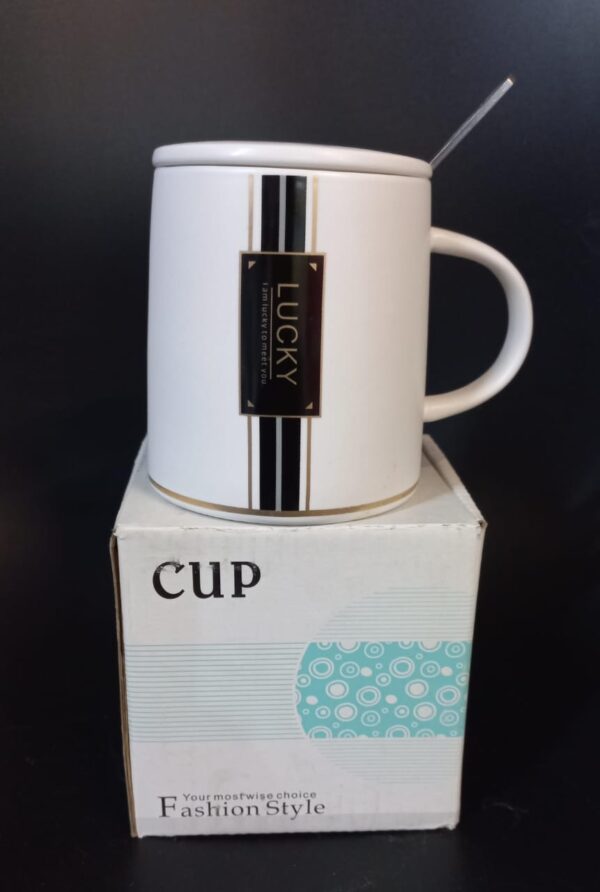 Ceramic mug with Spoon Water Cup Lightweight Elegant Landscape Pattern Water Mug(AVAILABLE IN 15 DESIGNS) - Image 8