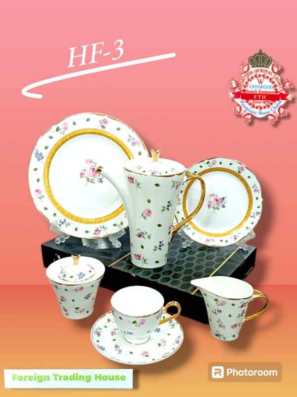 Tea Set Bone China 24 Pcs Lightweight Premium Quality Imported 6 Persons Serving Various Designs