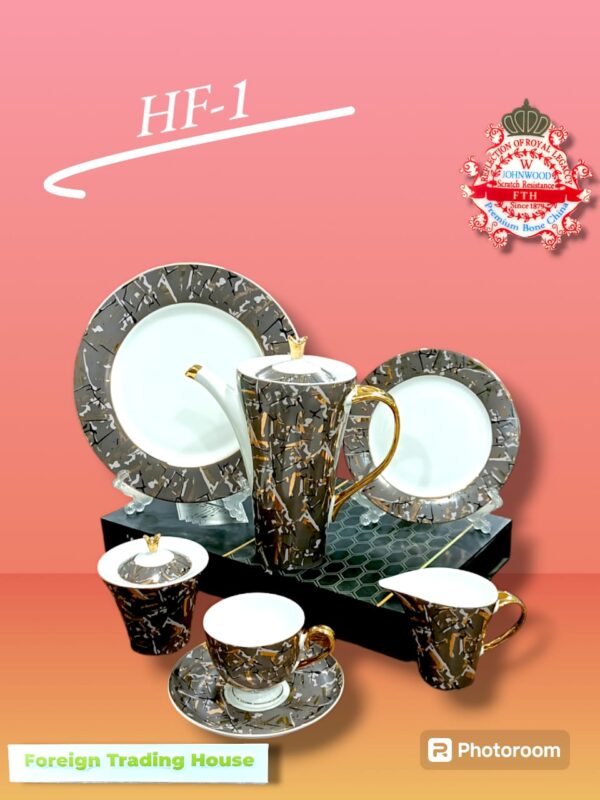 Tea Set Bone China 24 Pcs Lightweight Premium Quality Imported 6 Persons Serving Various Designs - Image 5