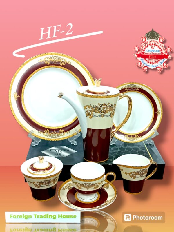 Tea Set Bone China 24 Pcs Lightweight Premium Quality Imported 6 Persons Serving Various Designs - Image 7