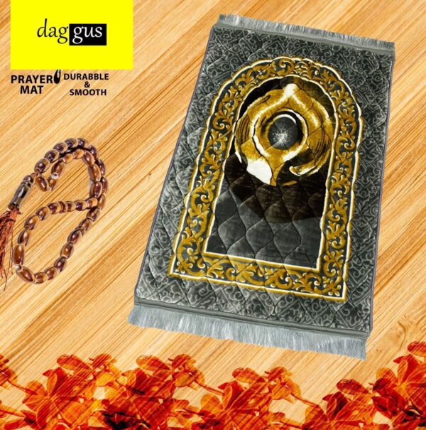 Hajr Al Aswad (Black Stone) Prayer Mat   Jaye Namaz Royal (Pray Mat):(Aousam Colors) - Image 2