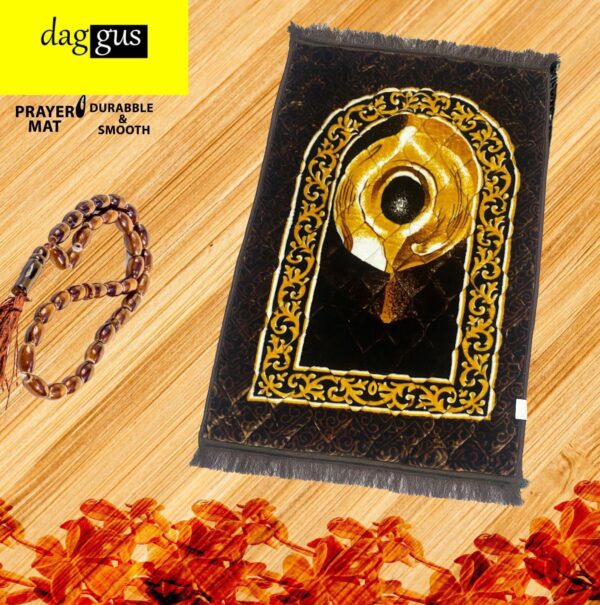 Hajr Al Aswad (Black Stone) Prayer Mat   Jaye Namaz Royal (Pray Mat):(Aousam Colors) - Image 4