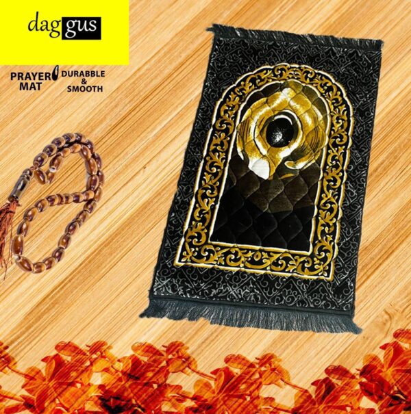 Hajr Al Aswad (Black Stone) Prayer Mat   Jaye Namaz Royal (Pray Mat):(Aousam Colors) - Image 5