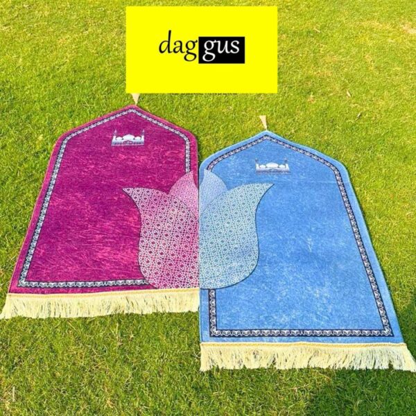 2pcs Embroidered Couple Prayer Mats Thick Foam Islamic Prayer Rug With Tassels Kneels Worship Blanket Wedding/ Ramadan Gift