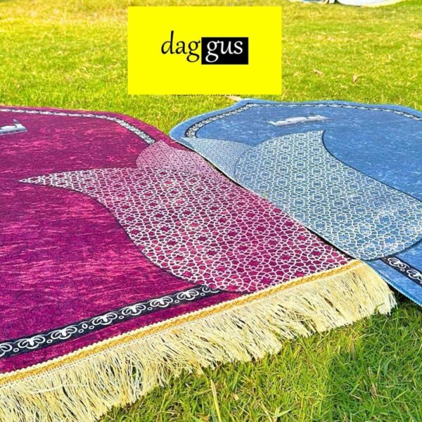2pcs Embroidered Couple Prayer Mats Thick Foam Islamic Prayer Rug With Tassels Kneels Worship Blanket Wedding/ Ramadan Gift - Image 3