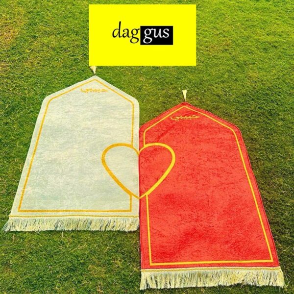 Heart Couple Prayer Mats Islamic Nikah Salah Wedding Gift Namaaz Islam Dua Red And White