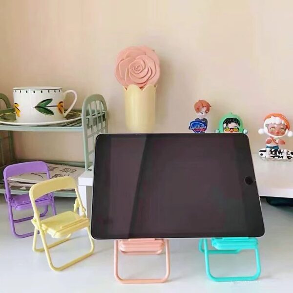 Cute Little Chair Mobile Phone Holder Desk Foldable Phone Stand Cell Phone Stand Holder for Desk - Image 3