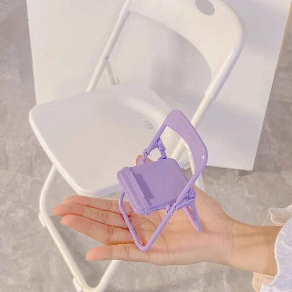 Cute Little Chair Mobile Phone Holder Desk Foldable Phone Stand Cell Phone Stand Holder for Desk - Image 6