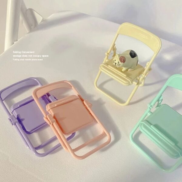 Cute Little Chair Mobile Phone Holder Desk Foldable Phone Stand Cell Phone Stand Holder for Desk - Image 4