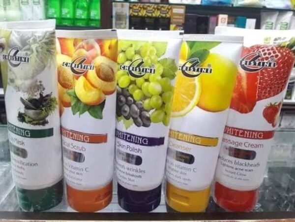 Christine whitening Fruit Facial Skin Care Range 5 Steps :200 Gm Each