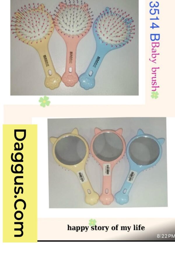 Baby HAir Brush With Mirror(3 Colors Available):