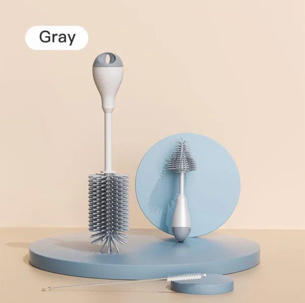 Nipple Brush Long Handle Practical Silicone Bottle Cleaning Tool for Home - Image 4