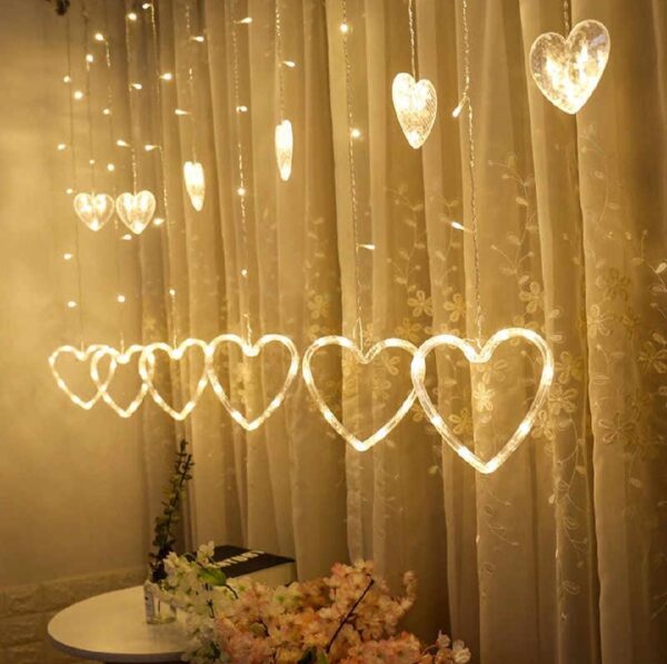 Curtain Heart Shape Led Light Decoration Christmas Wedding,Party Decoration