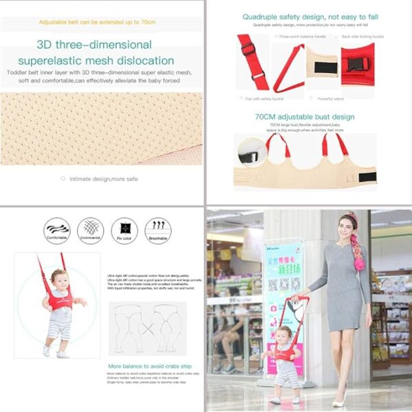 Kidzo Baby Walker, Hand held Kids Walker Harness, Breathable Adjustable Detachable Baby Walker Protective Belt, Safe Standing & Walk Tool-Help Baby Keep Balance Walk for 7-24 Month Old. - Image 2