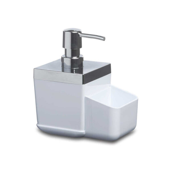 Primanova Toskana Kitchen Liquid Soap Dispenser With Removeable Sponge Cup, White Color(M-E51-01 White):