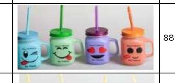 KLEEYO MASON JAR SMILEY (2) 450ML(Hear Eyes),(Winking one),(Winking Two),(Grininng):