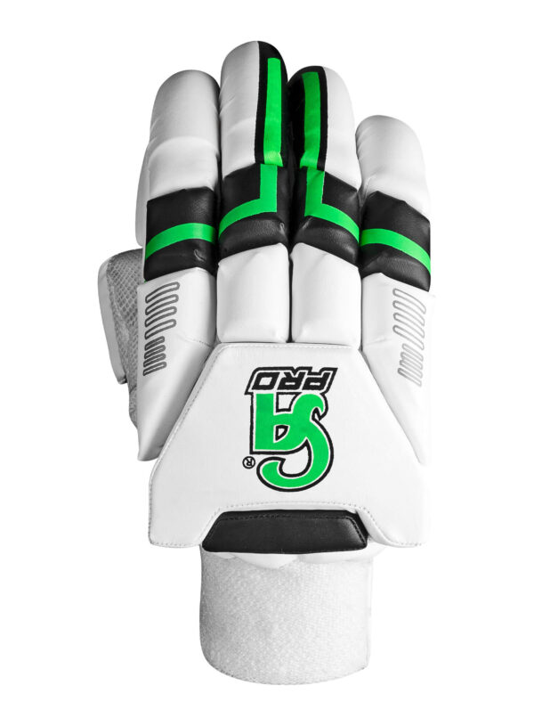 CA PRO 15000 Bating Gloves, with its striking green and white design, is a favorite among cricketers.