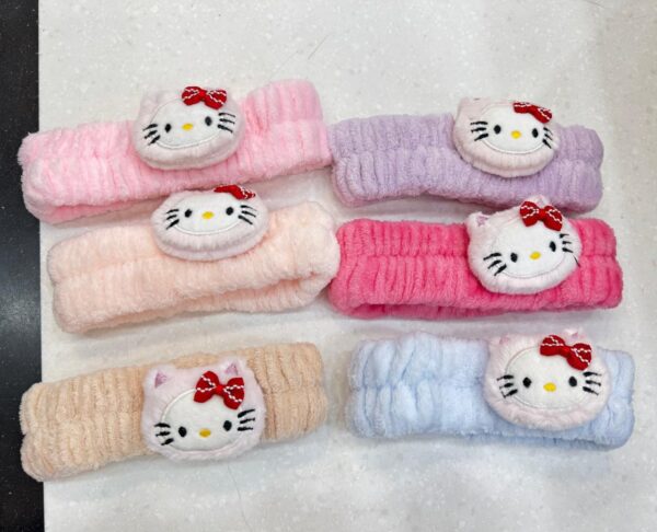 Pack of 6 Bowknot Hair Bands, Coral Fleece Bow Headbands, Bowknot Headbands Elastic Hair Bands Knitted Headband for Kids, Adjustable. - Image 2