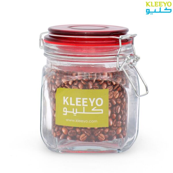 KLEEYO Glass Storage Jar With Lock:(600ML)