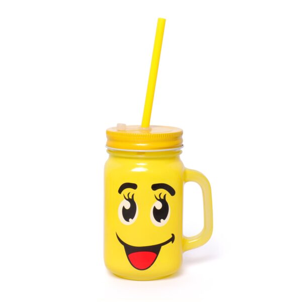 KLEEYO Smiley Mason Jar 450ML(Hear Eyes),(Winking one),(Winking Two),(Grininng): - Image 5