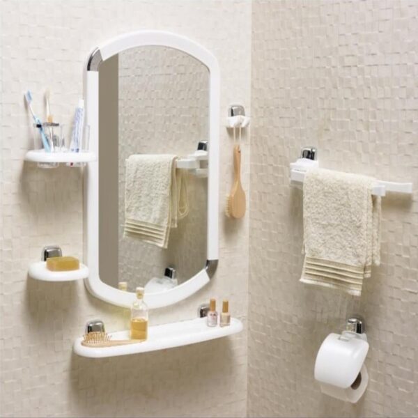 Primanova Bathroom Mirror Set 7 Pieces KV06 White: - Image 3