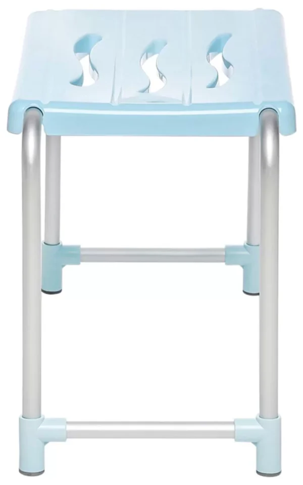 Primanova Bathroom Stool White – KV02-01 ALU Seat Size: 36 x 26 cm: - Image 2