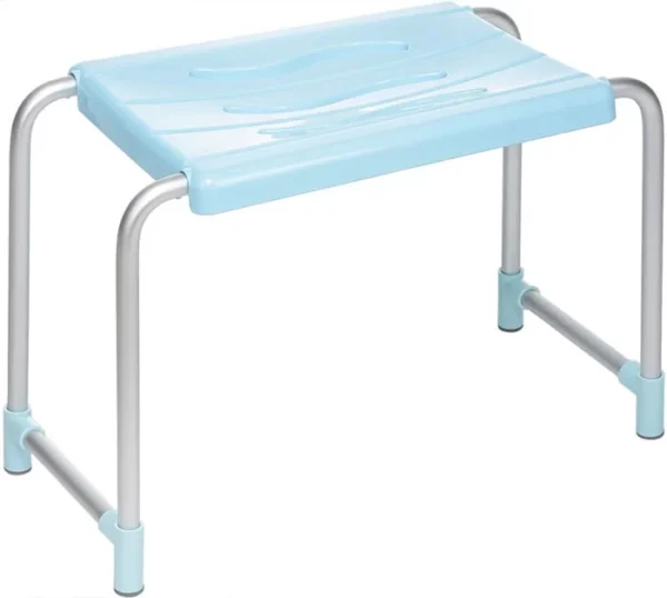 Primanova Bathroom Stool White – KV02-01 ALU Seat Size: 36 x 26 cm: - Image 3
