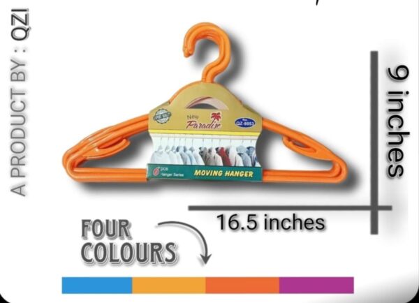 Multicolor Smart Plastic Hangers Pack of 6 -for Clothing (16.5  inches Wardrobe Organizer Hanger) - Image 3