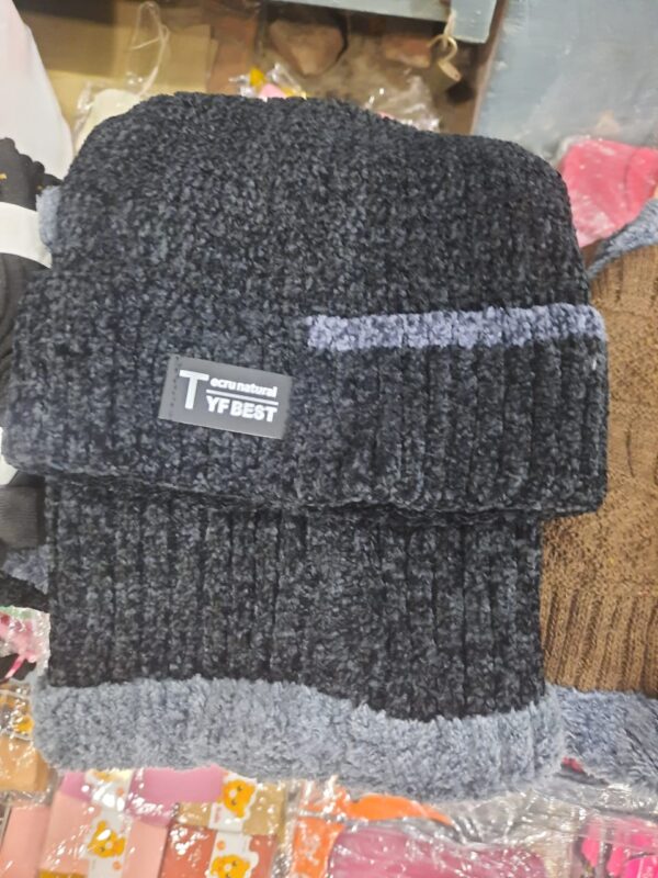 Imported Cap and Neck Warmer Set with Velvet Lining-Vector - Image 2