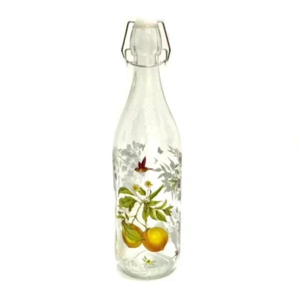 KLEEYO GLASS BOTTLE COSTOLATA 1LTR With Patterns Item Code: D2109AB Bottle : - Image 3