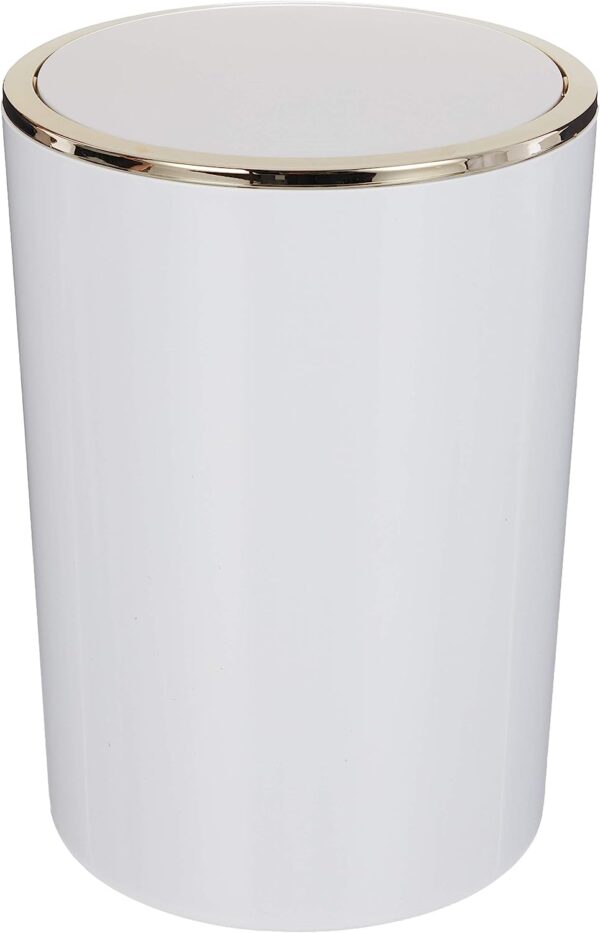 Primanova LENOX 6LT WASTE BIN, M-E35-01-A White-Gold: - Image 2